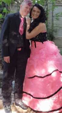 1 x pink and black matric farewell dress size 12