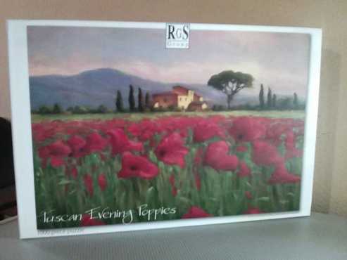 1000 piece Tuscan Evening poppies puzzle