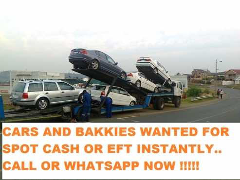 100x Cars and bakkies wanted