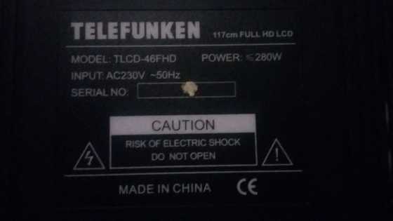 117 cm Telefunken Full HD LCD flatscreen tv for sale