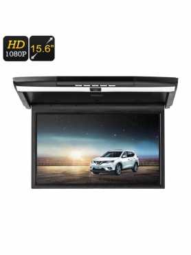 15.6-Inch Roof Monitor - 2x Speaker, 32GB SD Card Slot, 32GB USB Port, 1080p FHD, Remote Control, FM