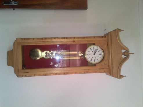 1.5m Wall Clock in Maple with calender dials