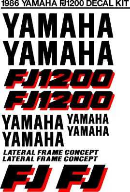 1986 Yamaha FJ1200 decal sticker kit