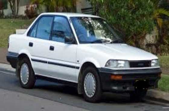 1988 Toyota Corolla Sedan,4 door ,1.3l 4 speed gear box