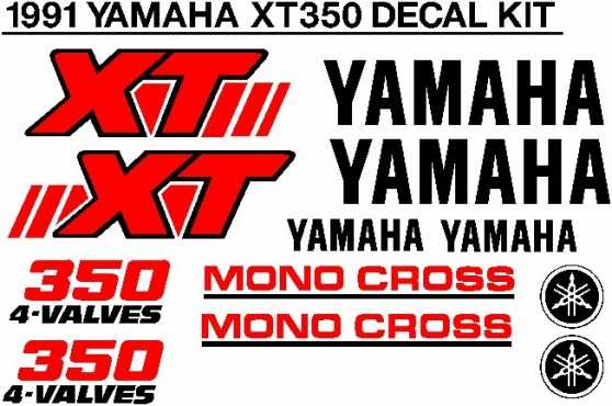 1991 Yamaha XT350 decals graphics sticker