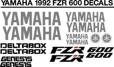 1992 Yamaha FZR 600 decals sticker graphics kits