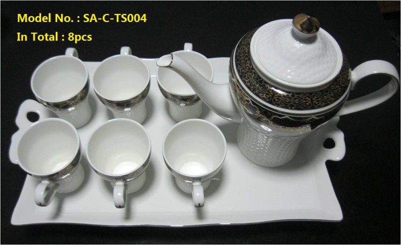Black Tea Set with Tray