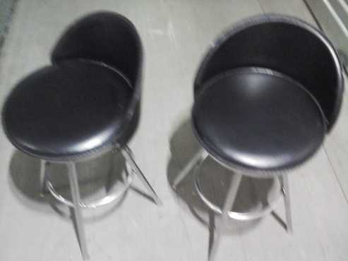 2 Bar Chaises Black in colour