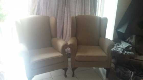 2 Beige Chair set - lounge or bedroom