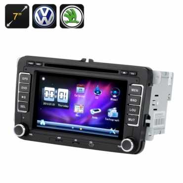 2 DIN Car DVD Player  7 Inch Screen,GPS, Bluetooth, Region Free, FM Radio, For VW  Skoda Cars