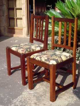 2 Old Teak Chairs New Upholster