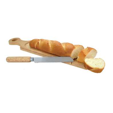 2 piece rubber wood baguette board set