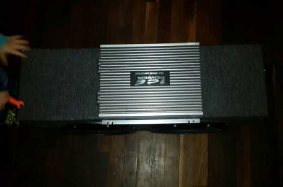 2 puoneer subs and ice power amp for sale