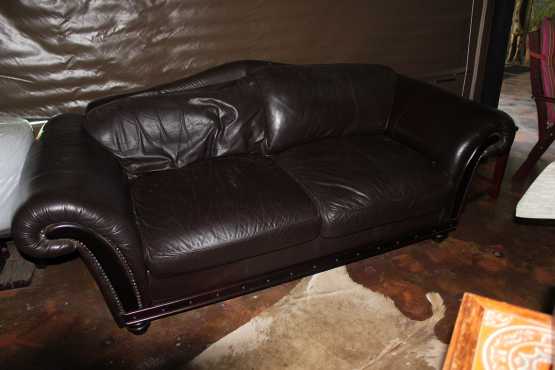 2 seater genuine leather couch