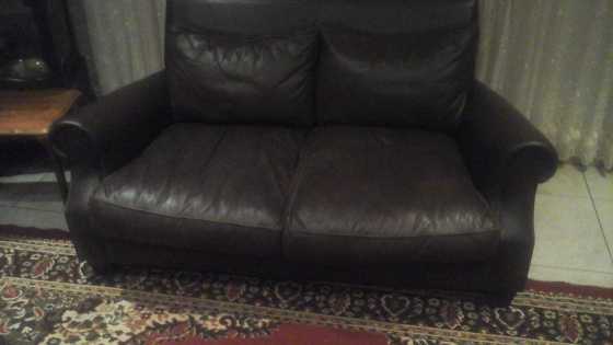 2 seater genuine leather couch