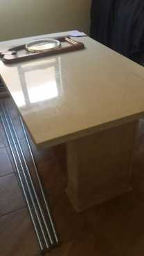 2 x Custom made sandstone and quartz tables