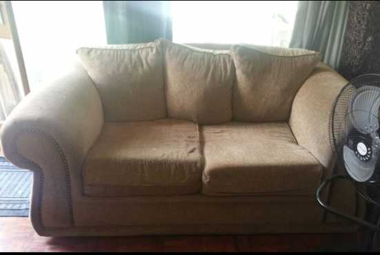 2 x   Double Seater Couches - Soft - Brown