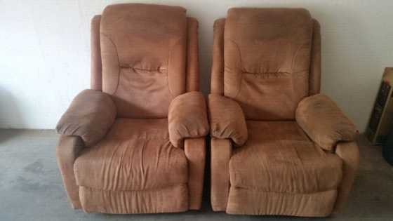 2 x Suede Reclining Chairs