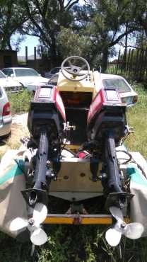 2 Yamaha, 2 Stroke, 25 horse power,  Boat motor with control box