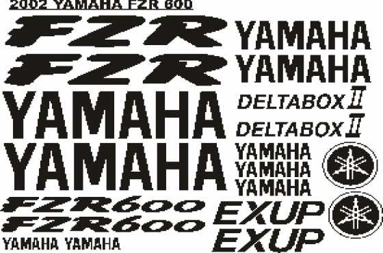 2002 FZR 600 EXUP decals stickers graphics kits