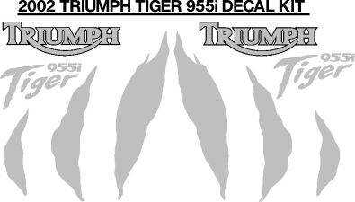 2002 Triumph tiger 955i decals sticker sets