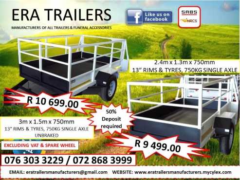 2.4 M  Multipurpose trailer for sale  R9,499.00  sabs approved