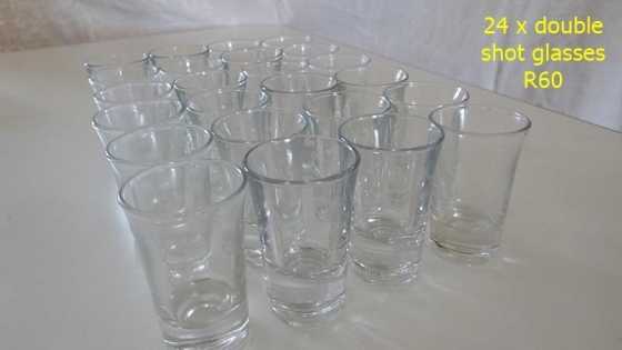 24 x double shot glasses (glass)