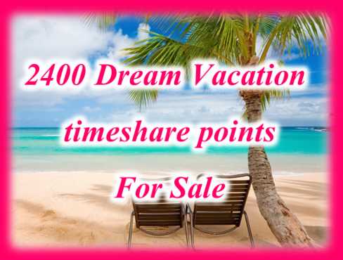 2400 Dream Vacation timeshare points at R16 per share