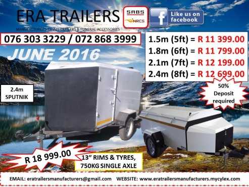 2.4m Enclosed Box Sputnik Trailer Newly Built R18999.00 Including Reg Papers