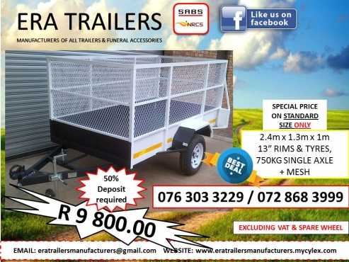 2.4M Multipurpose trailer with mesh for sale R9,800.00