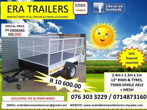 2.4M MULTIPURPOSE TRAILER WITH MESH  SABS APPROVED