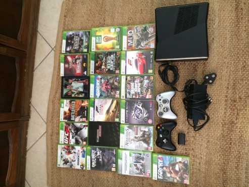 250 GB Xbox 360  19 of the latest games  Extras