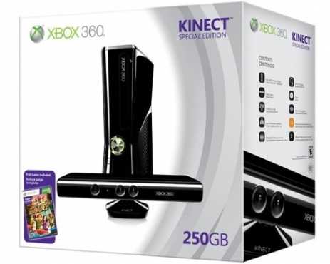 250GB XBOX 360 with Kinect Sensor Bar with 7 x free games - Centurion