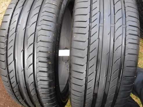 2xContinental ContiSportContact5 tyres 2254519,90 percent tread