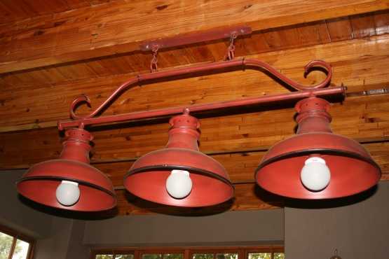 3-dome red designer lamp  hanging  vintage classy