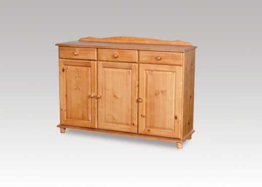 3 door and 3 drawer sideboard in oak finish