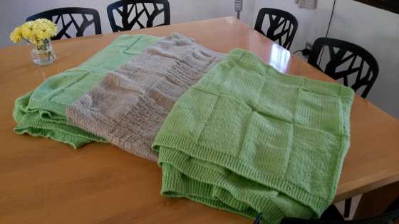 3 Handknit Blankets (Brand New)