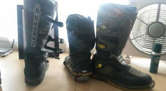 3 pairs of biking boots