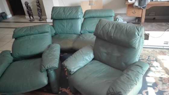 3 piece leather recliners