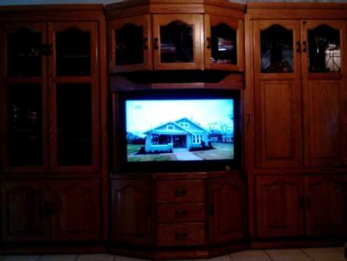 3 piece oak wall unit for sale.