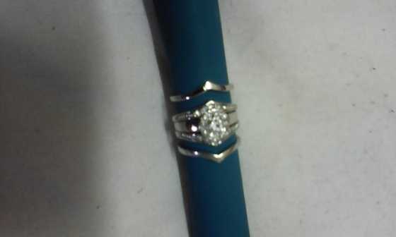 3 white gold plated rings for sale