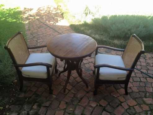 3 x Piece antique style table and 2 chairs