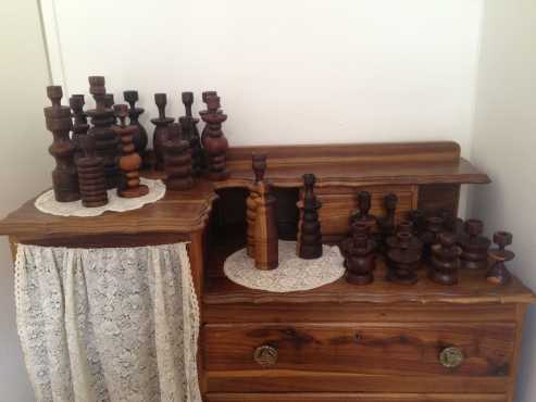 30 Assorted Wooden Candlesticks