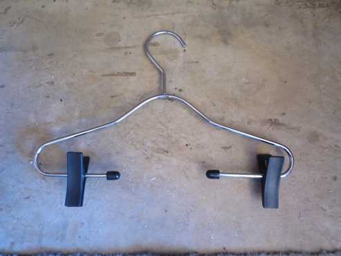 30 metal chrome clothing hangers with clips