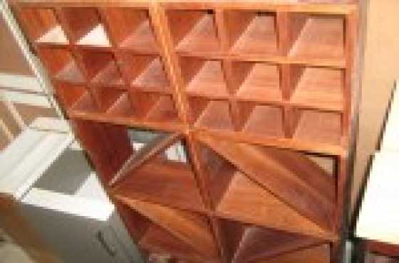 36 Bottles Free Standing Veneer Wine Rack  in excellent condition.