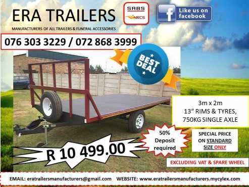 3M Flat bed trailer for sale R10,499.00  sabs approved