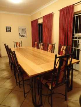 3m long dinner  conference table - Solid Beechwood top with 10 matching chairs