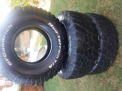 3xBF Goodrich Mud tyres 3157516,8mil tread