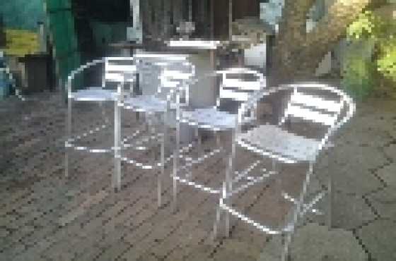 4 bar stools stainless steel