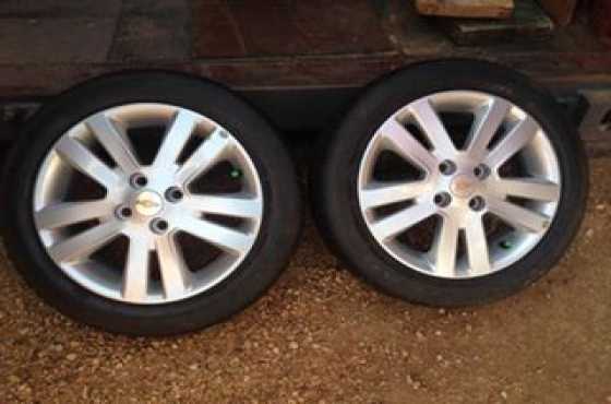 4 Mint Chevy Spark mags amp tyres